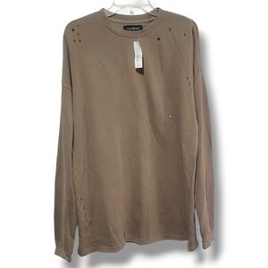 🏈 PacSun Tan Distressed Long Sleeve Tee